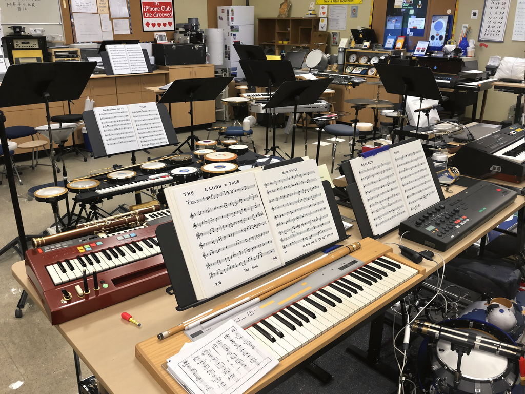 音楽クラブの楽器